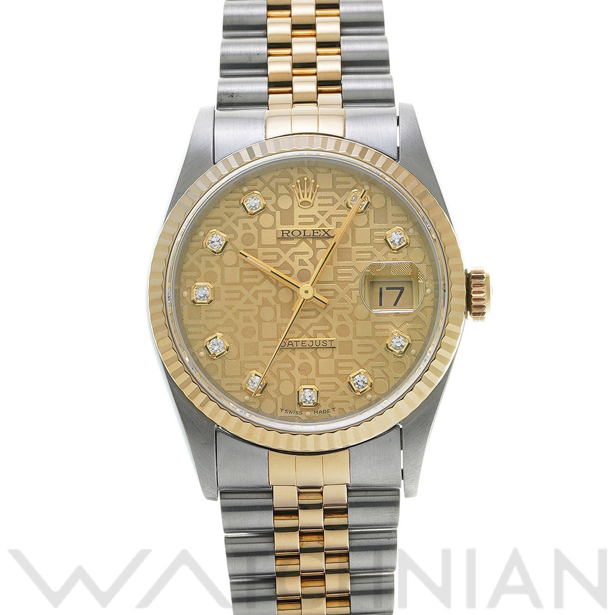 ロレックス デイトジャスト 16233G シャンパンコンピュータ/ダイヤモンド メンズ 時計 【中古】【wristwatch】