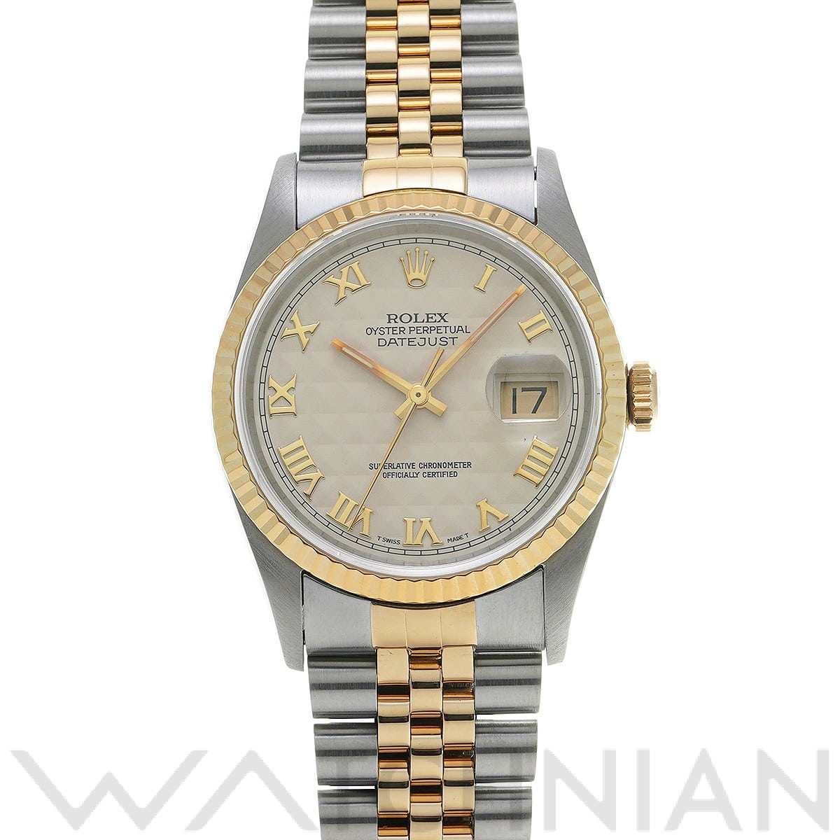 ロレックス デイトジャスト 16233 アイボリーピラミッド メンズ 時計 【中古】【wristwatch】