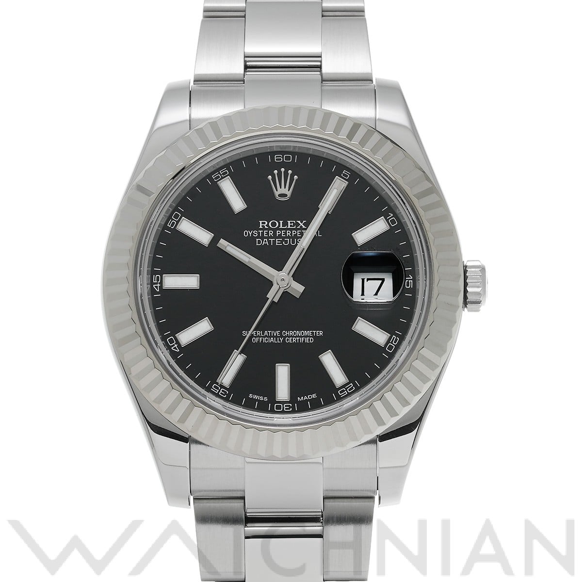 ロレックス デイトジャスト II 116334 ブラック メンズ 時計 【中古】【wristwatch】