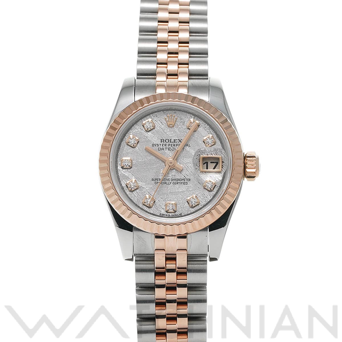 ロレックス レディ デイトジャスト 26 179171G メテオライト/ダイヤモンド レディース 時計 【中古】【wristwatch】