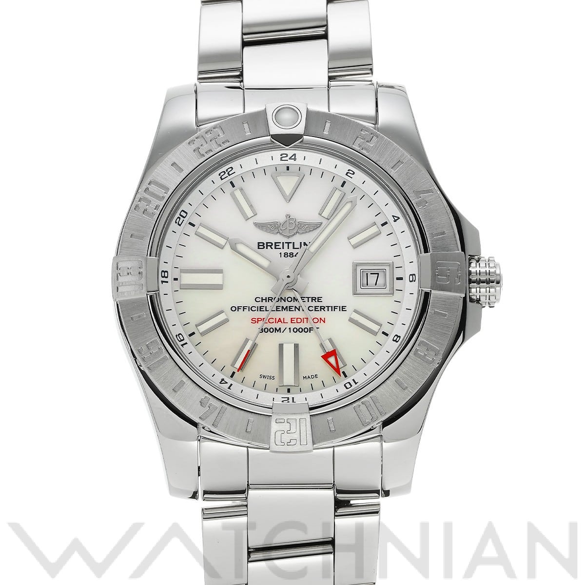ブライトリング / BREITLING アベンジャー II GMT マザーオブパール A3239011/A809 ホワイトシェル メンズ 時計 【中古】【wristwatch】