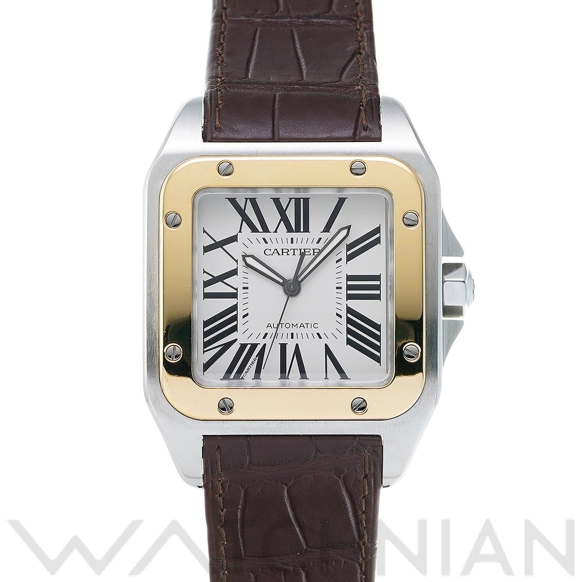 サントス 100 LM W20072X7 シルバー カルティエ CARTIER メンズ 【中古】