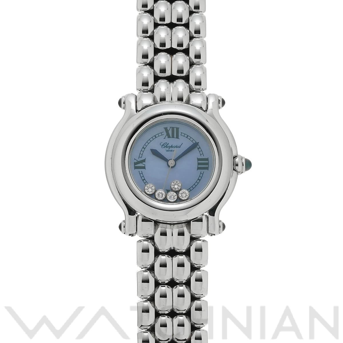 ショパール ハッピースポーツ 27/8250-23 ブルーシェル/ダイヤモンド レディース 時計 【中古】【wristwatch】