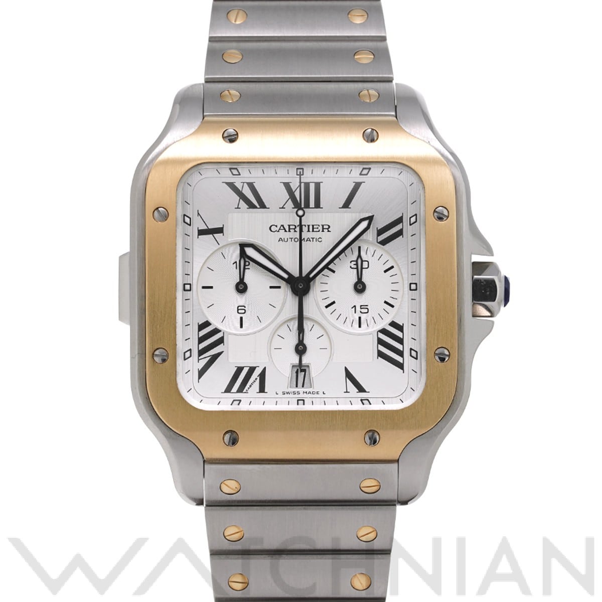 カルティエ / CARTIER サントス ドゥ カルティエ クロノグラフ XL W2SA0008 シルバー メンズ 時計 【中古】【wristwatch】