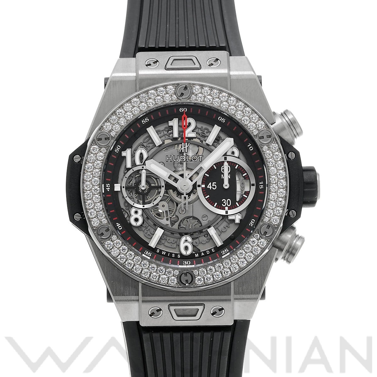 ウブロ / HUBLOT ビッグバン ウニコ チタニウム ダイヤモンド 411.NX.1170.RX.1104 マットブラックスケルトン メンズ 時計 【中古】【wristwatch】