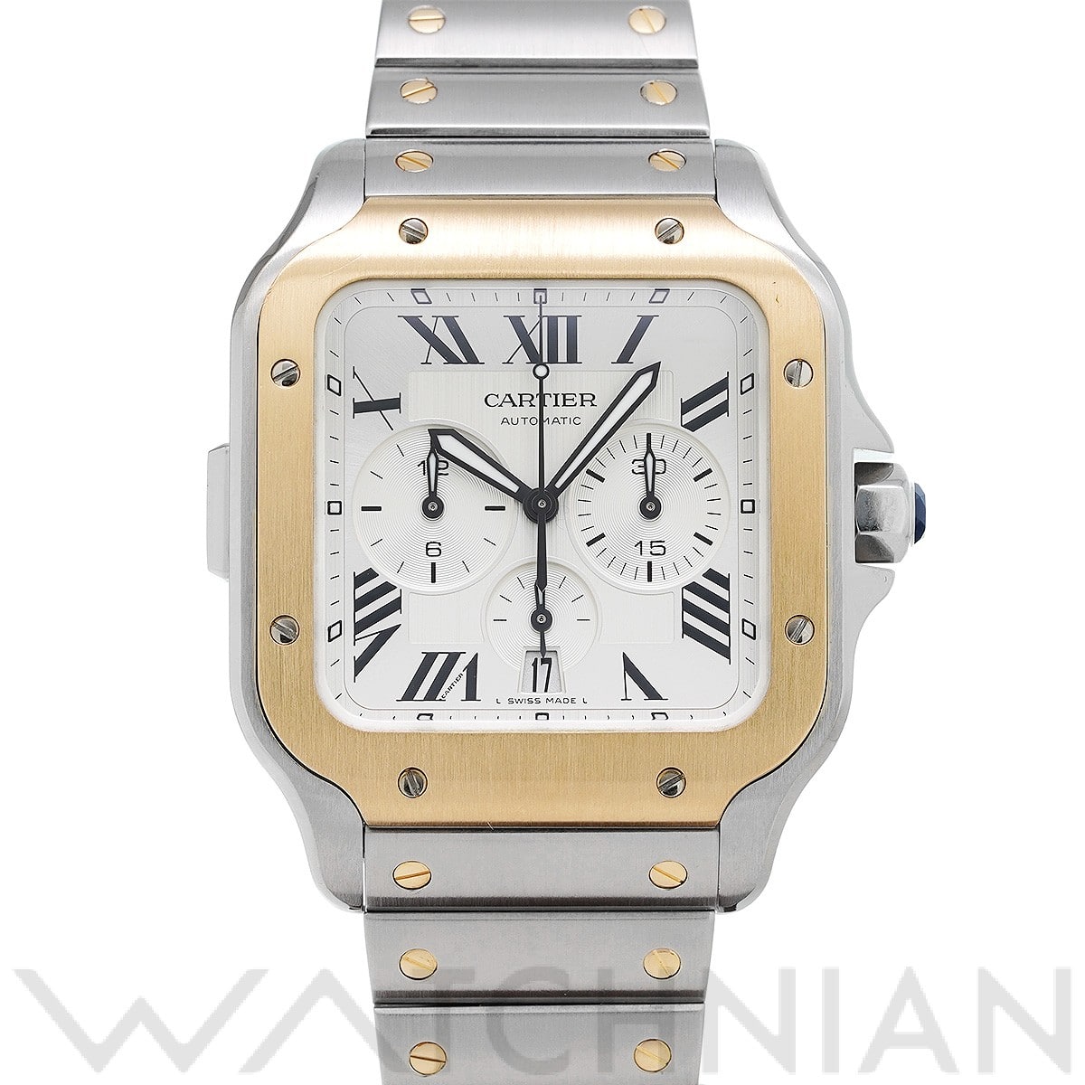 カルティエ / CARTIER サントス ドゥ カルティエ クロノグラフ XL W2SA0008 シルバー メンズ 時計 【中古】【wristwatch】
