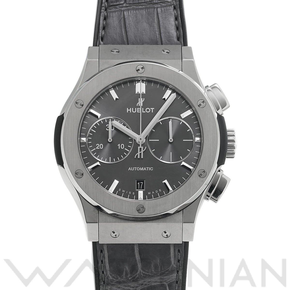 クラシックフュージョン チタニウム クロノグラフ レーシンググレー 521.NX.7071.LR グレー ウブロ HUBLOT メンズ 【中古】