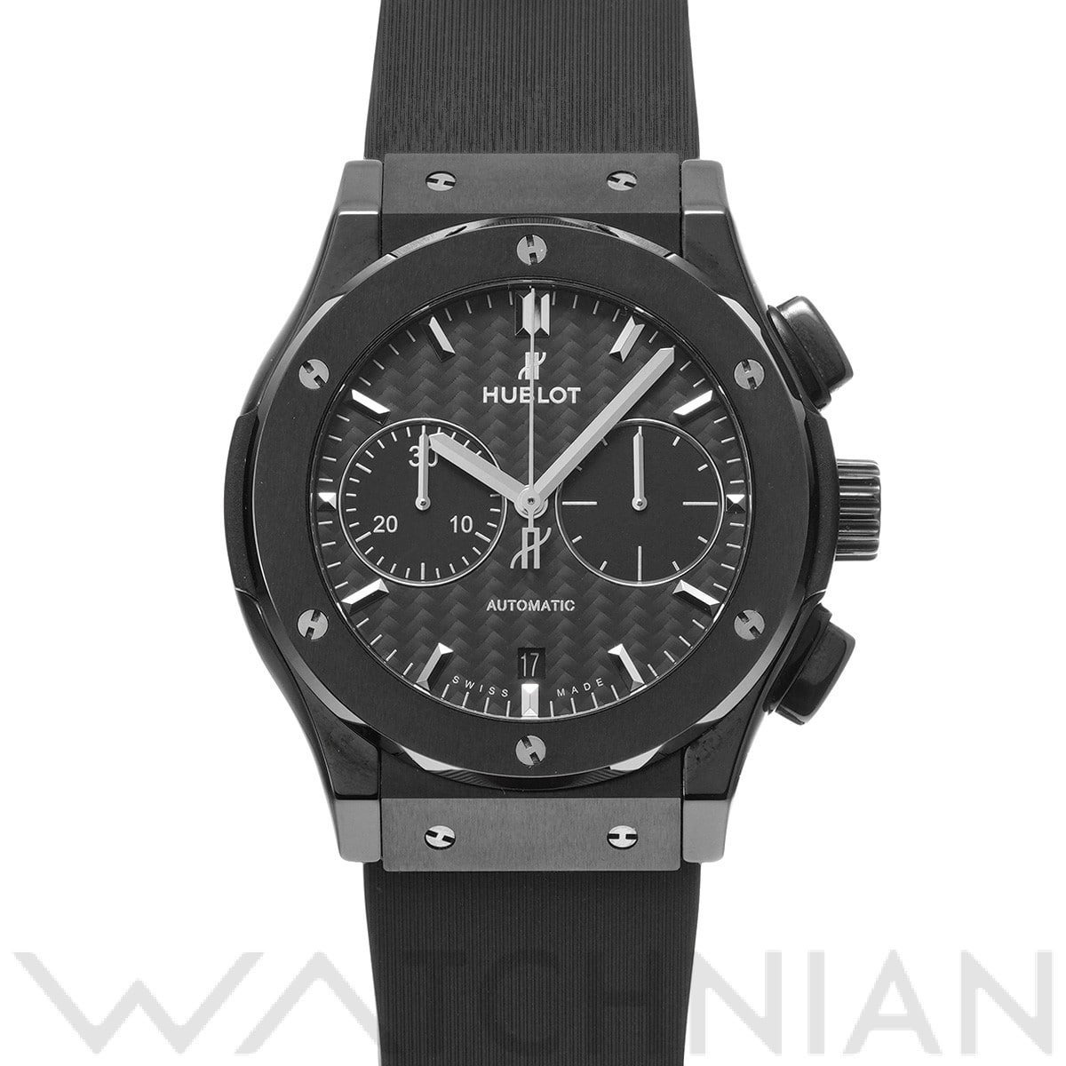 クラシックフュージョン クロノグラフ ブラックマジック 521.CM.1771.RX マットブラック ウブロ HUBLOT メンズ 【中古】