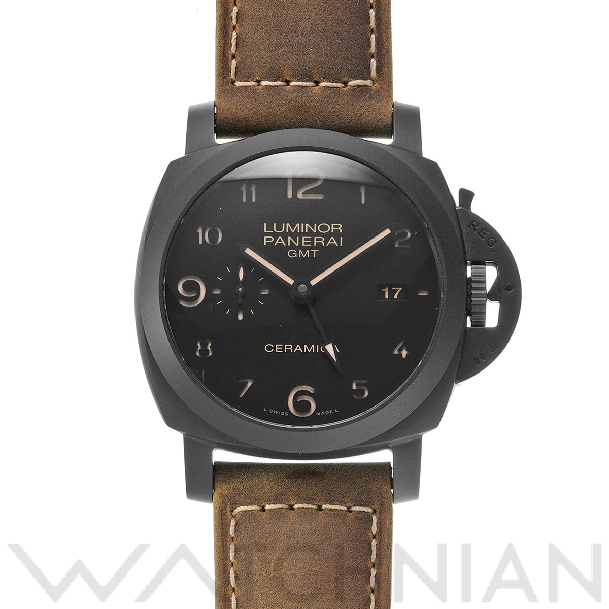 パネライ / PANERAI ルミノール 1950 3デイズ GMT オートマティック チェラミカ PAM00441 ブラック メンズ 時計 【中古】【wristwatch】