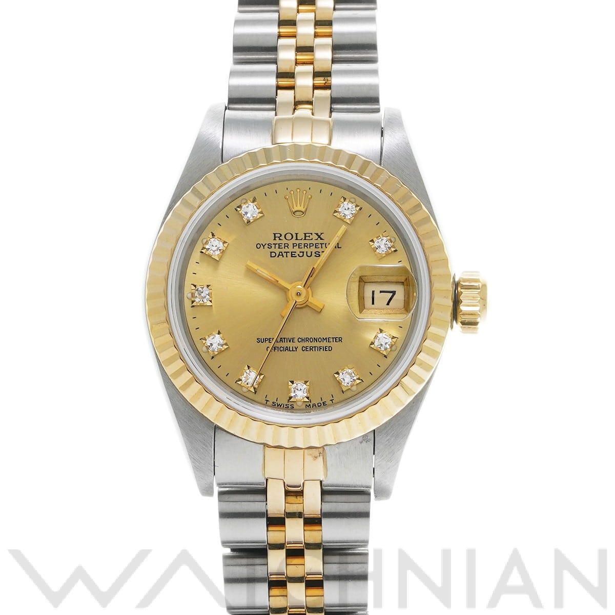 ロレックス デイトジャスト 69173 シャンパン/ダイヤモンド レディース 時計 【中古】【wristwatch】