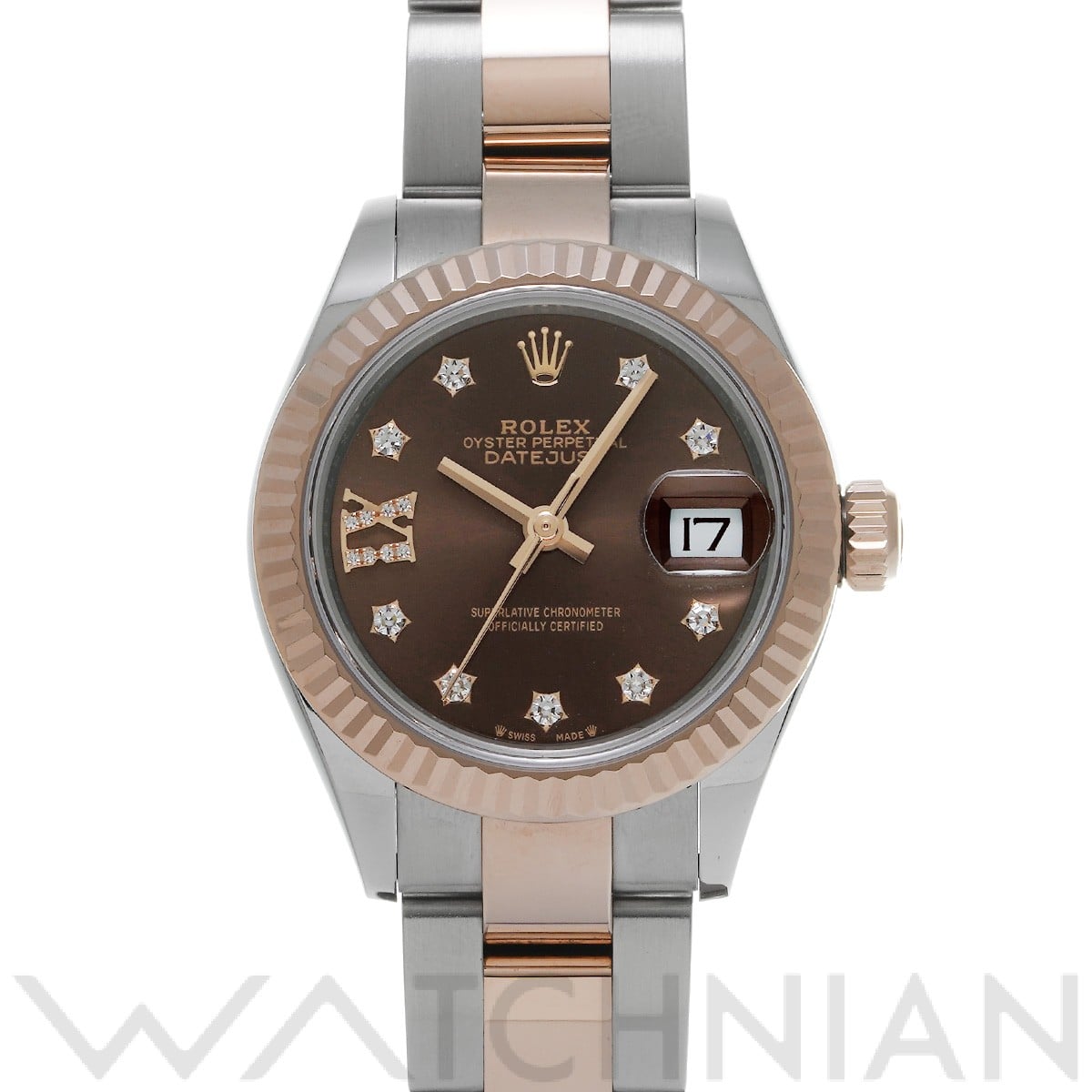 ロレックス レディ デイトジャスト 28 279171 チョコレート/ダイヤモンド レディース 時計 【中古】【wristwatch】