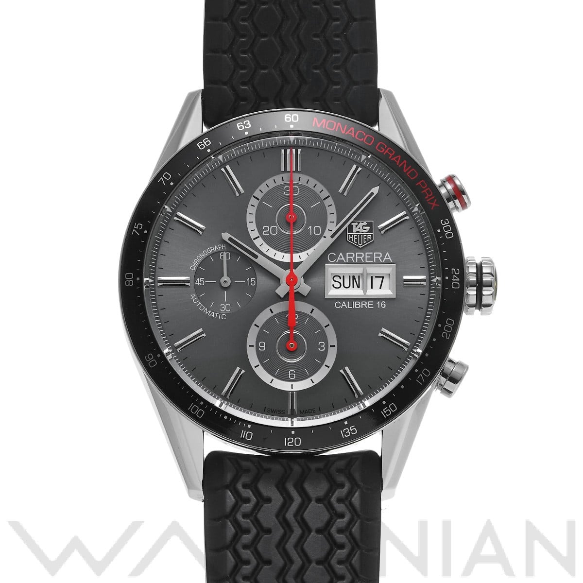 カレラ キャリバー16 クロノグラフ モナコグランプリ CV2A1M.FT6033 グレー タグ ホイヤー TAG HEUER メンズ 【中古】