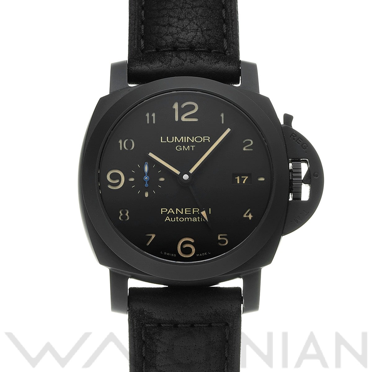 ルミノール 1950 3デイズ オートマティック GMT チェラミカ PAM01441 U番(2018年頃製造) ブラック パネライ PANERAI メンズ 【中古】