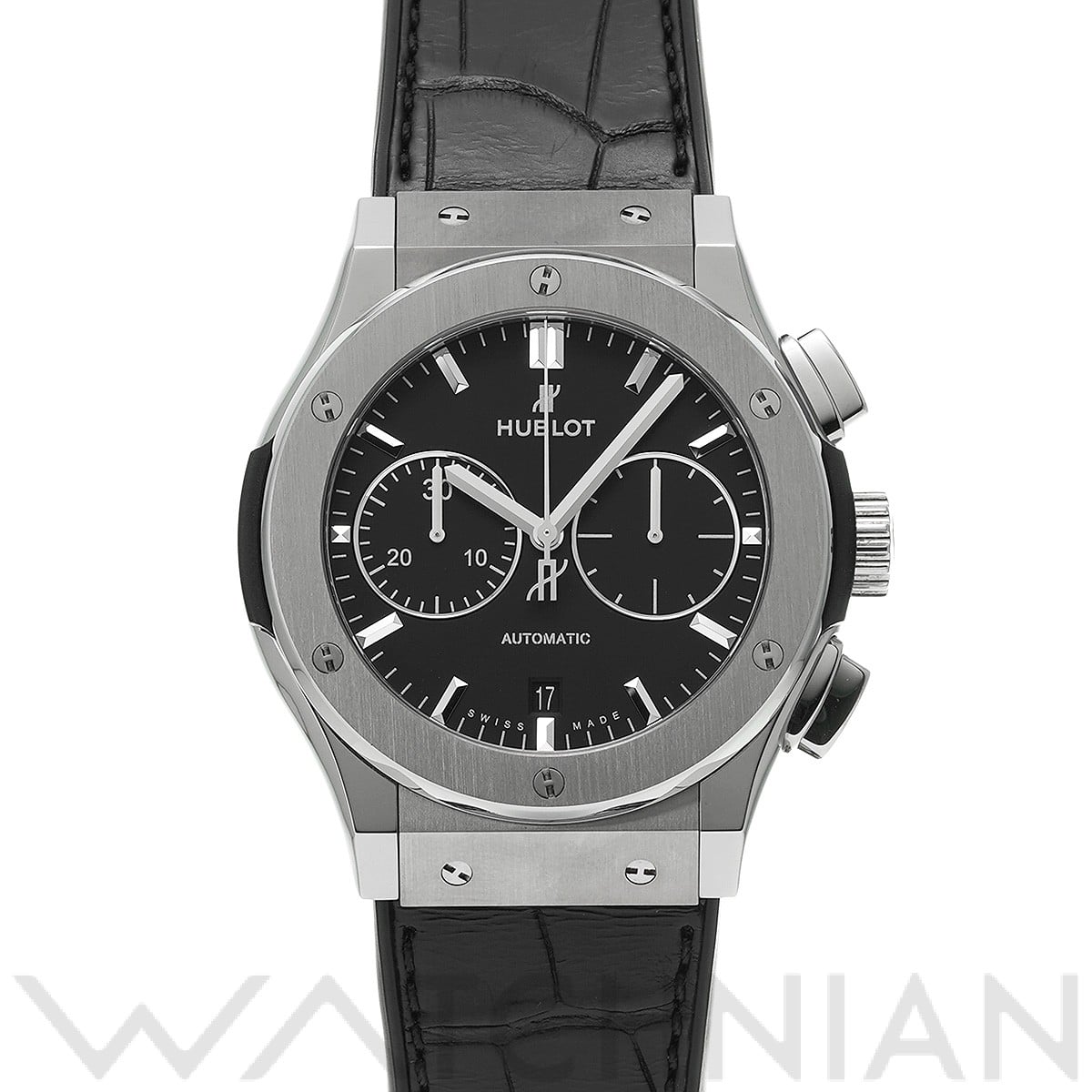 クラシックフュージョン チタニウム クロノグラフ 521.NX.1171.LR マットブラック ウブロ HUBLOT メンズ 【中古】