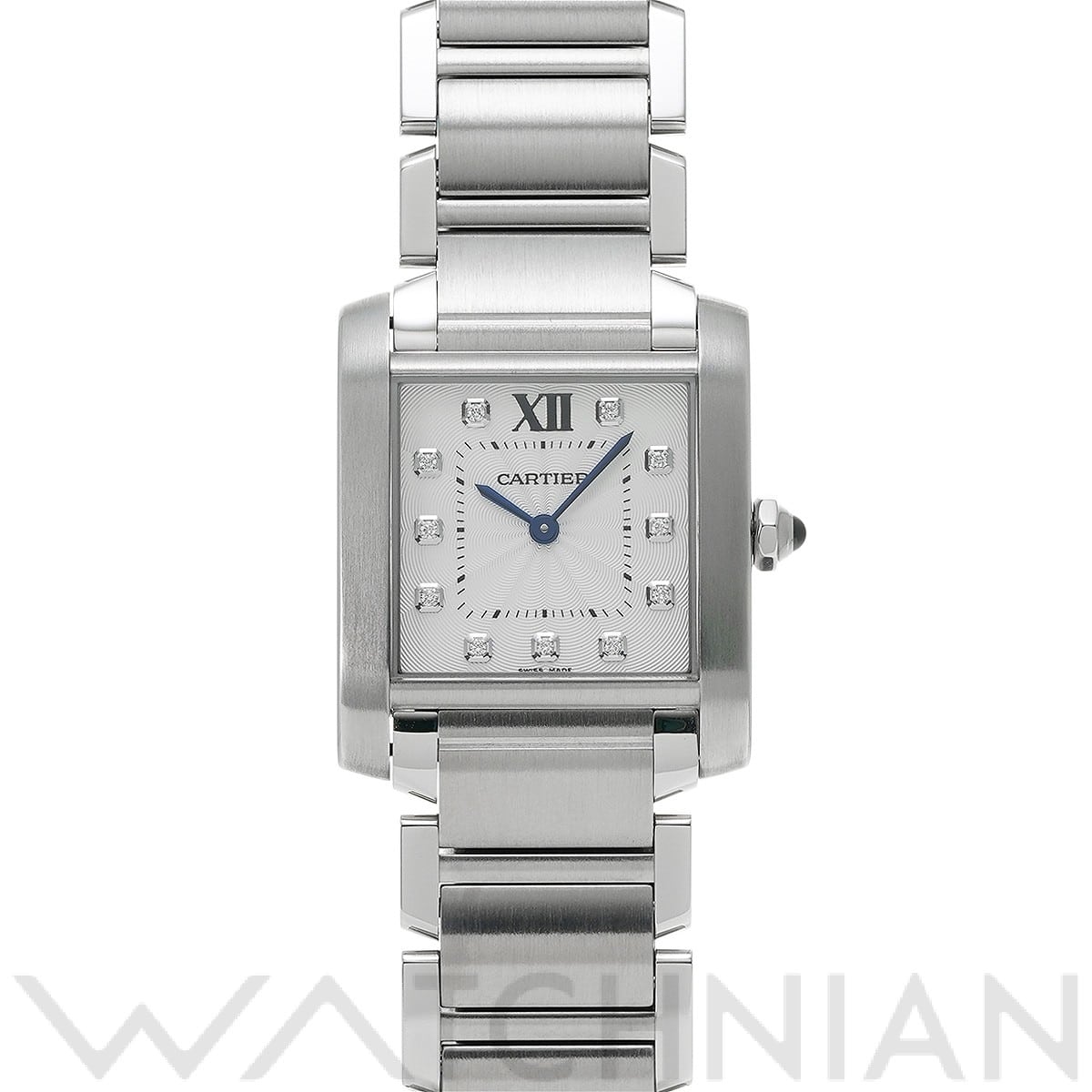 カルティエ タンク フランセーズ MM WE110007 シルバー/ダイヤモンド レディース 時計 【中古】【wristwatch】