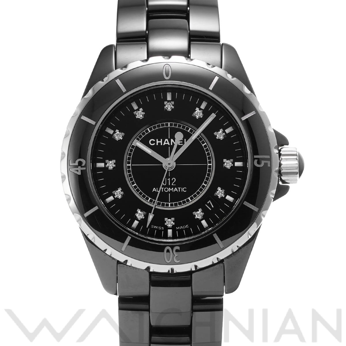 シャネル / CHANEL J12 38MM H1626 ブラックラッカー/ダイヤモンド メンズ 時計 【中古】【wristwatch】