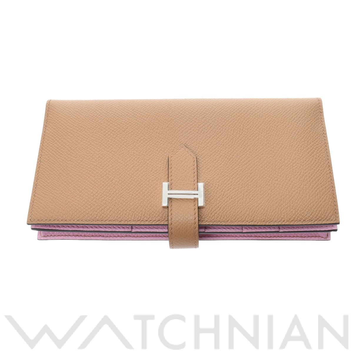 エルメス ベアン スフレ チャイ/モーヴシルベストル/パラジウム金具 ヴォーエプソン レディース 財布 【新品】【purse】