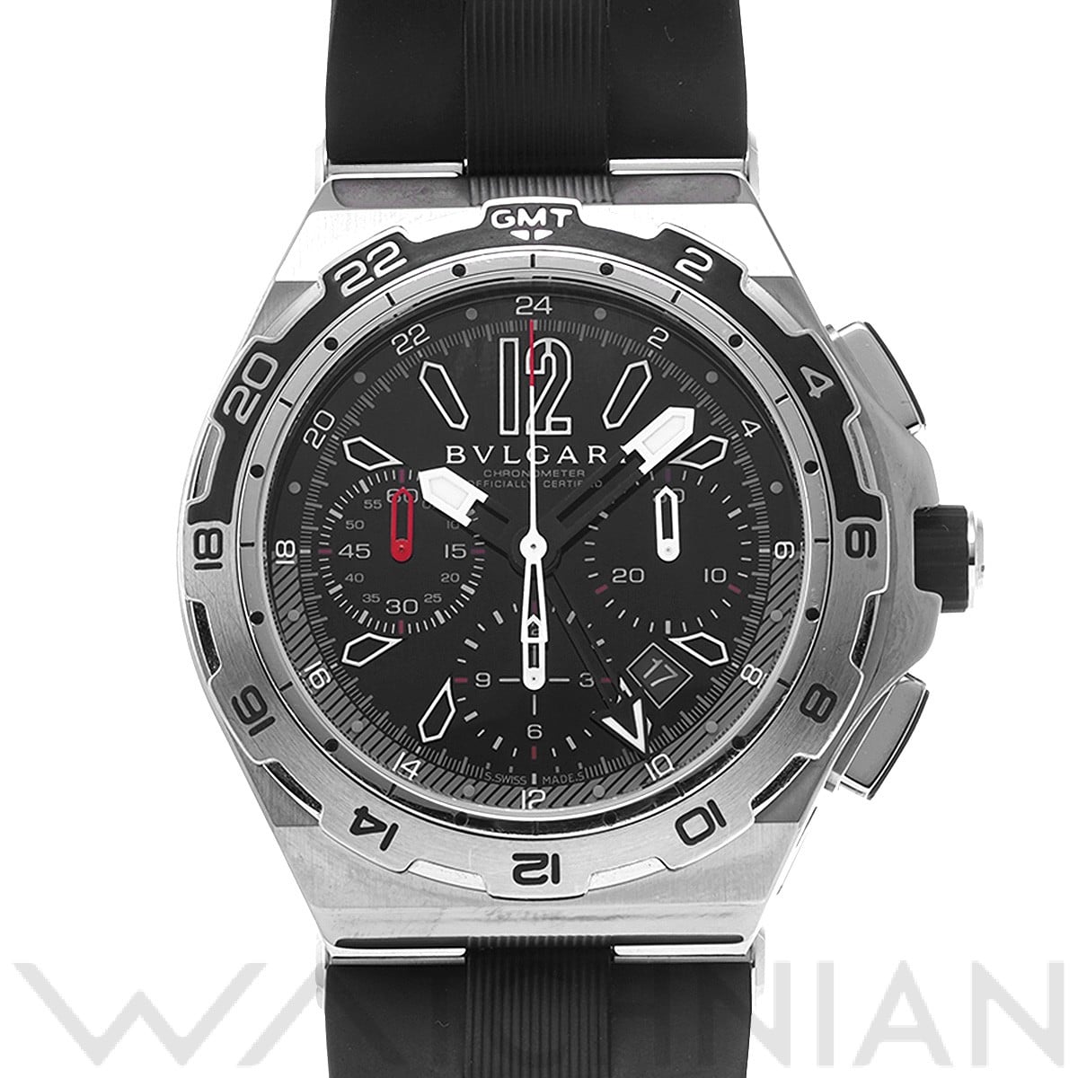 ディアゴノ X-PRO DP45BSTVDCH/GMT ブラック ブルガリ BVLGARI メンズ 【中古】