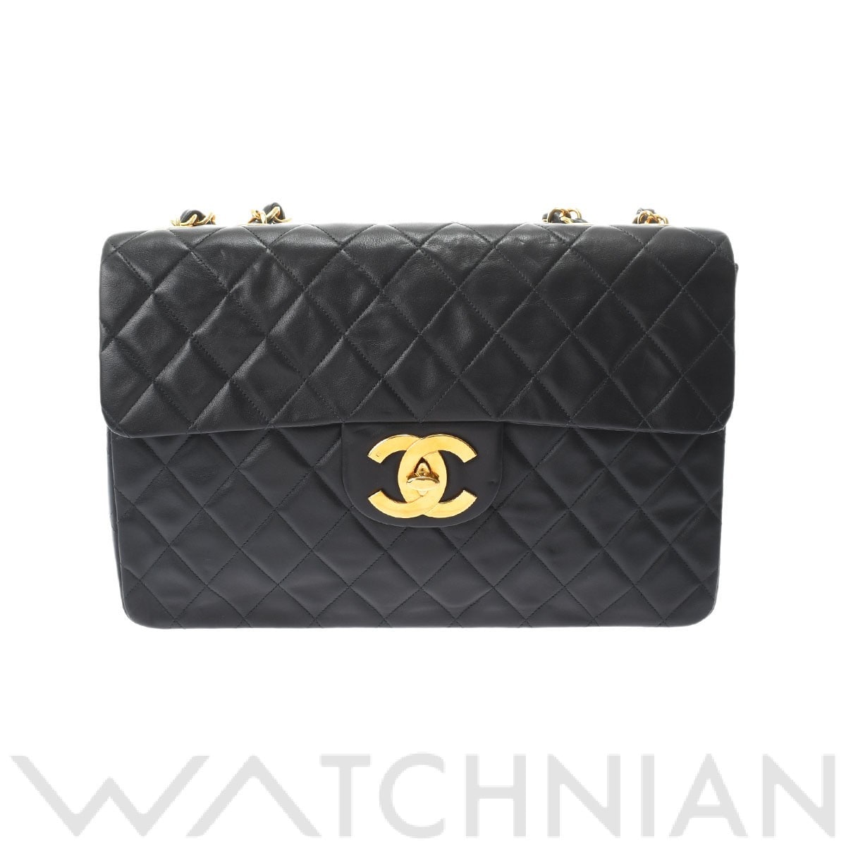 シャネル / CHANEL マトラッセ デカマトラッセ チェーンショルダー 34cm ブラック/ゴールド金具 A01094 ラムスキン レディース バッグ 【中古】【bag】