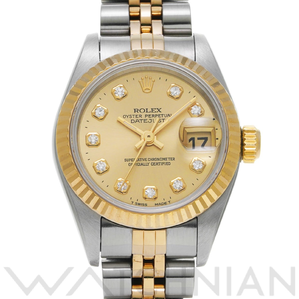 デイトジャスト 69173G W番(1995年頃製造) シャンパン/ダイヤモンド ロレックス ROLEX レディース 【中古】