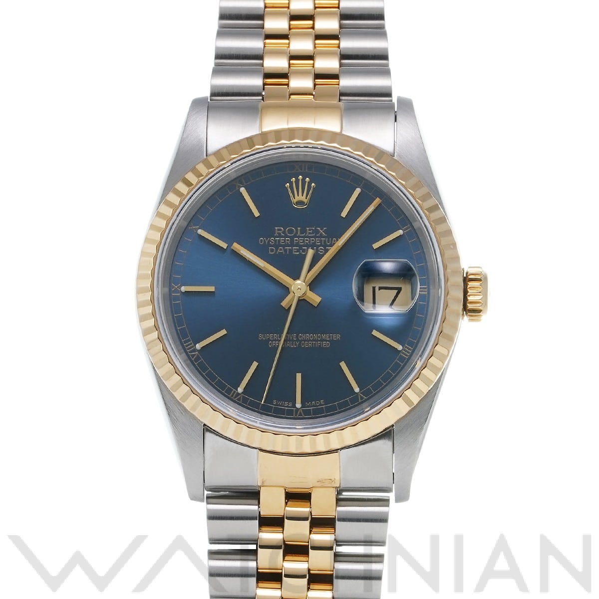 ロレックス デイトジャスト 16233 ブルー メンズ 時計 【中古】【wristwatch】