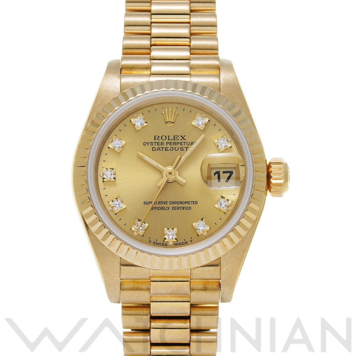 デイトジャスト 69178G W番(1994年頃製造) シャンパン/ダイヤモンド ロレックス ROLEX レディース 【中古】