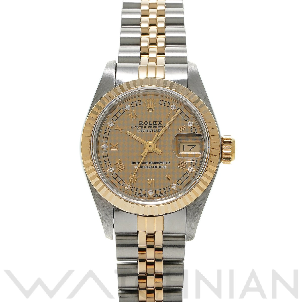 ロレックス / ROLEX デイトジャスト 69173G シャンパンハウンズトゥース/ダイヤモンド レディース 時計 【中古】【wristwatch】