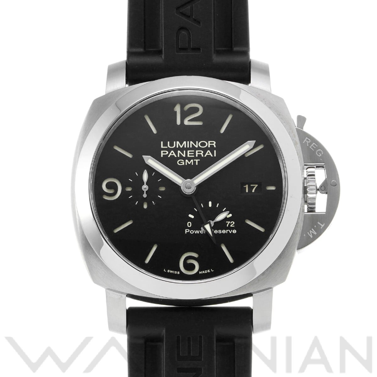 ルミノール 1950 3デイズ GMT パワーリザーブ オートマティック アッチャイオ PAM00321 R番(2015年製造) ブラック パネライ PANERAI メンズ 【中古】