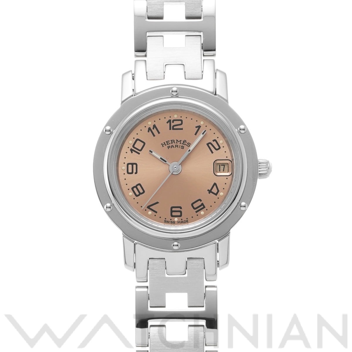 エルメス クリッパー CL4.210 ピンク レディース 時計 【中古】【wristwatch】