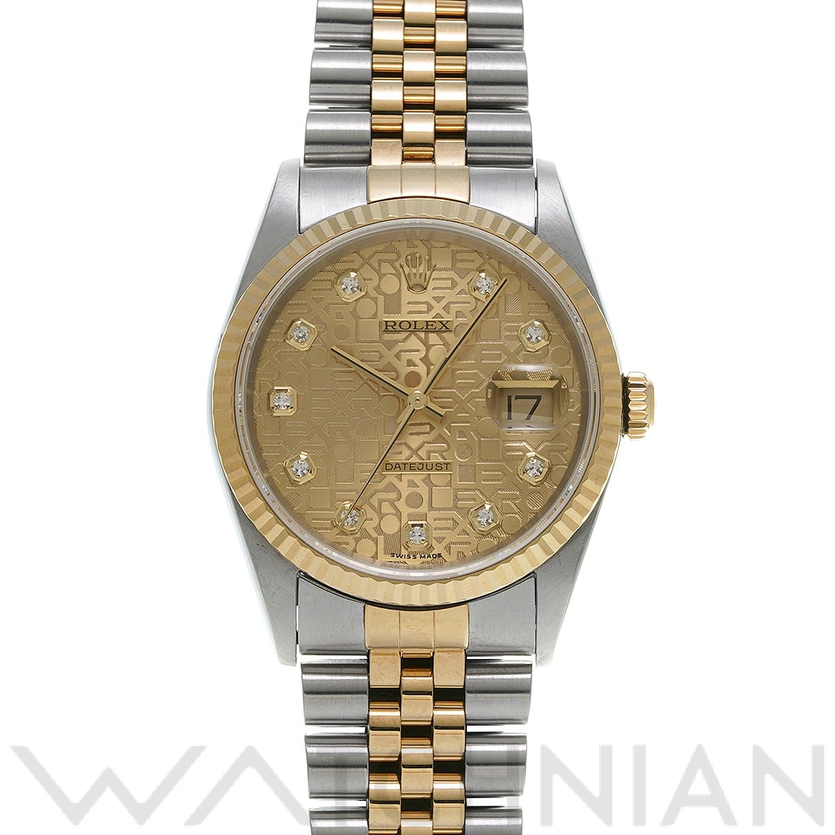 ロレックス デイトジャスト 16233G シャンパンコンピュータ/ダイヤモンド メンズ 時計 【中古】【wristwatch】