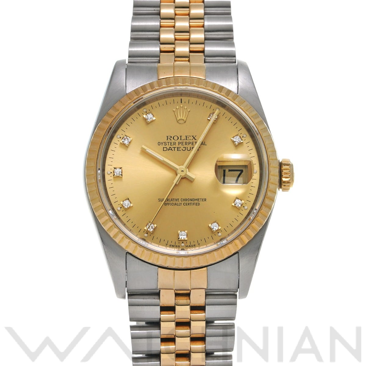 ロレックス デイトジャスト 16233G シャンパン/ダイヤモンド メンズ 時計 【中古】【wristwatch】