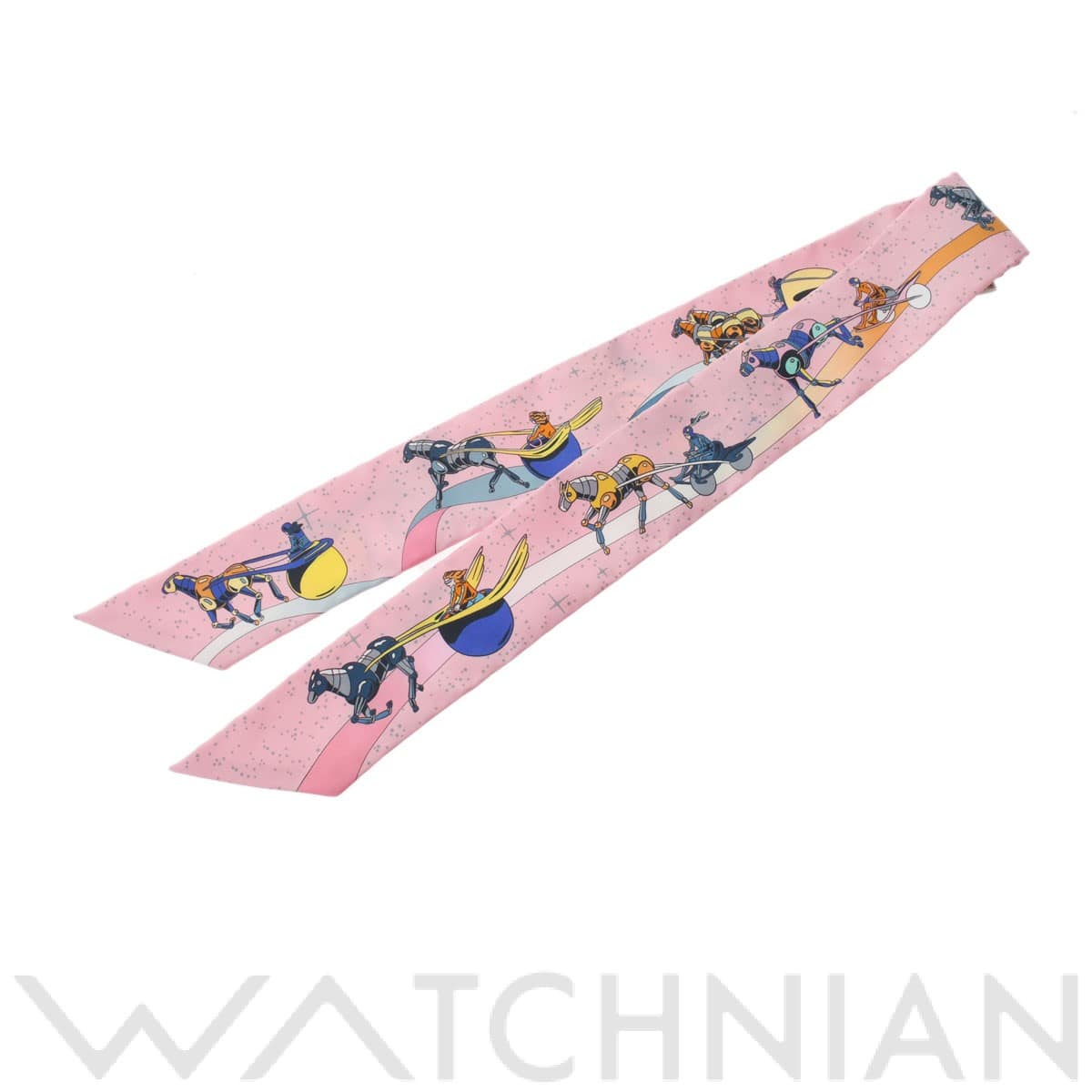 エルメス / HERMES ツイリー SPACE DERBY ローズ/ブルー/ジョーヌ 063573S シルク100％ レディース 【新品】【other】