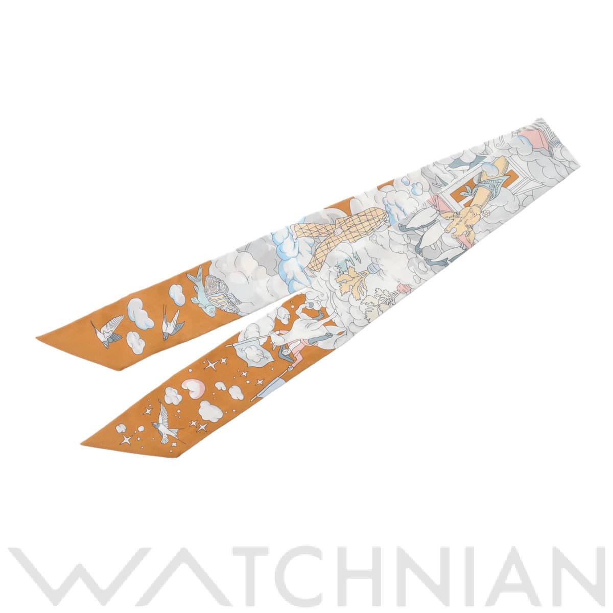 エルメス / HERMES ツイリー SUR MON NUAGE キャメル/グリス/ブルー 063900S シルク100％ レディース 【新品】【other】