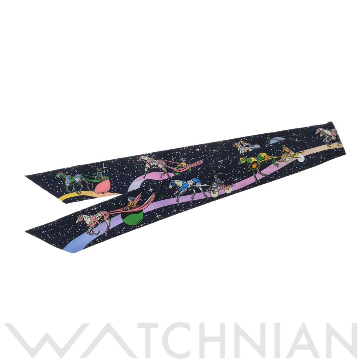 エルメス / HERMES ツイリー SPACE DERBY ネイビー 063573S シルク100％ レディース 【新品】【other】