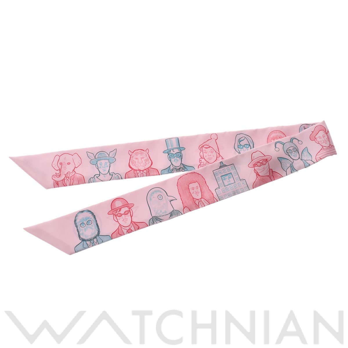 エルメス　ツイリー　スカーフ　ピンク　DRESS CODE シルク100%一般的な使用感のある中古品BC