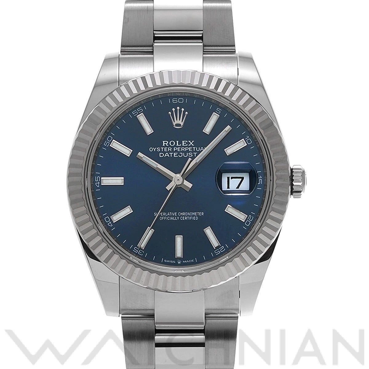 ロレックス デイトジャスト 41 126334 ブライトブルー メンズ 時計 【中古】【wristwatch】