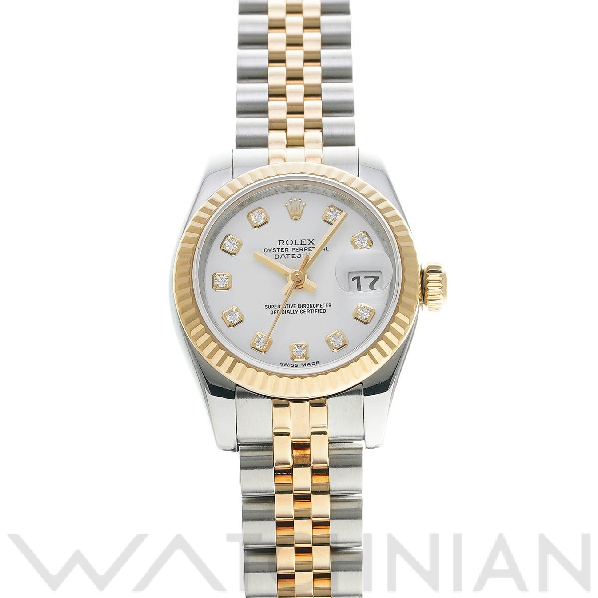 ロレックス レディ デイトジャスト 26 179173G ホワイト/ダイヤモンド レディース 時計 【中古】【wristwatch】