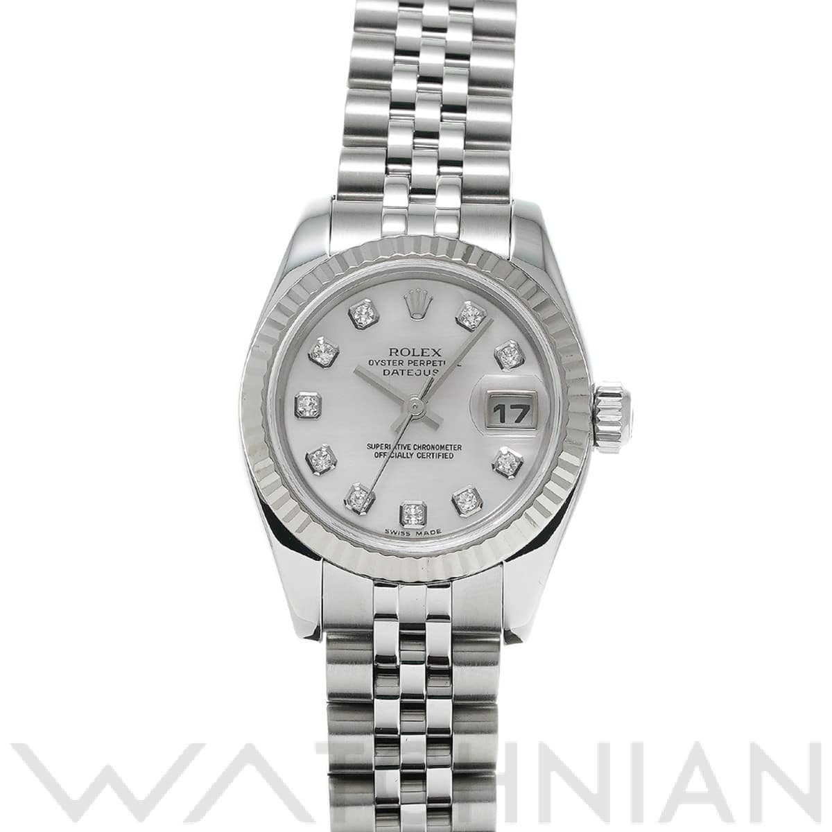 ロレックス レディ デイトジャスト 26 179174NG ホワイトシェル/ダイヤモンド レディース 時計 【中古】【wristwatch】