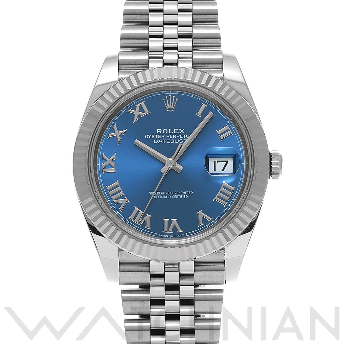 ロレックス デイトジャスト 41 126334 アズーロブルー メンズ 時計 【中古】【wristwatch】