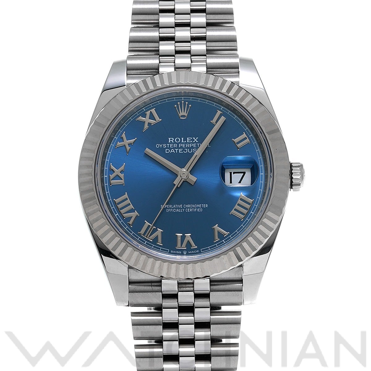 ロレックス デイトジャスト 41 126334 アズーロブルー メンズ 時計 【中古】【wristwatch】