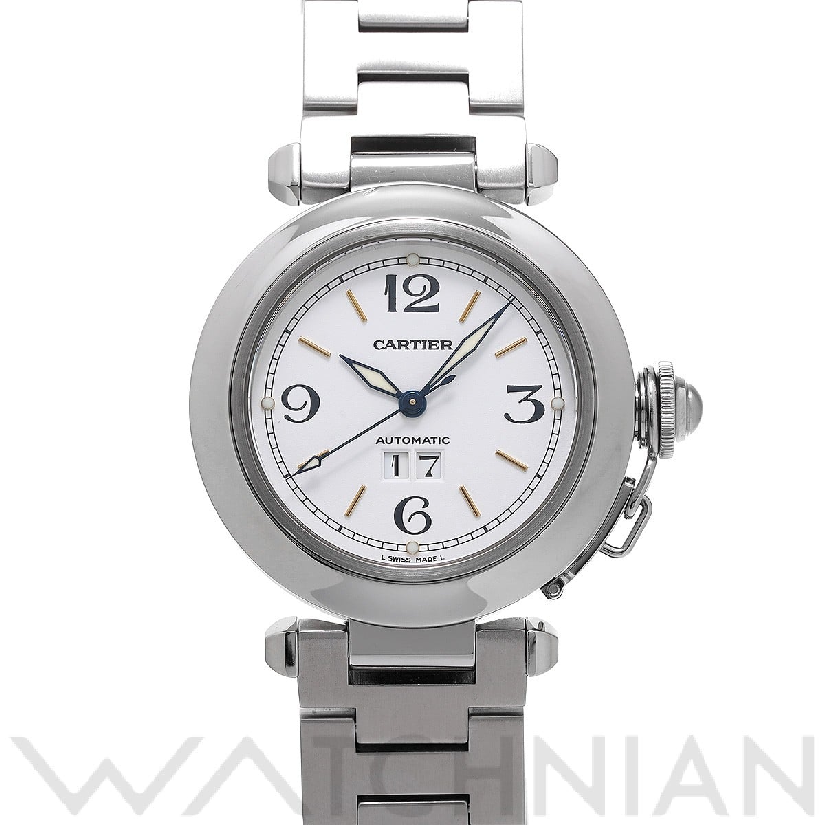 カルティエ / CARTIER パシャC ビッグデイト W31044M7 ホワイト ユニセックス 時計 【中古】【wristwatch】