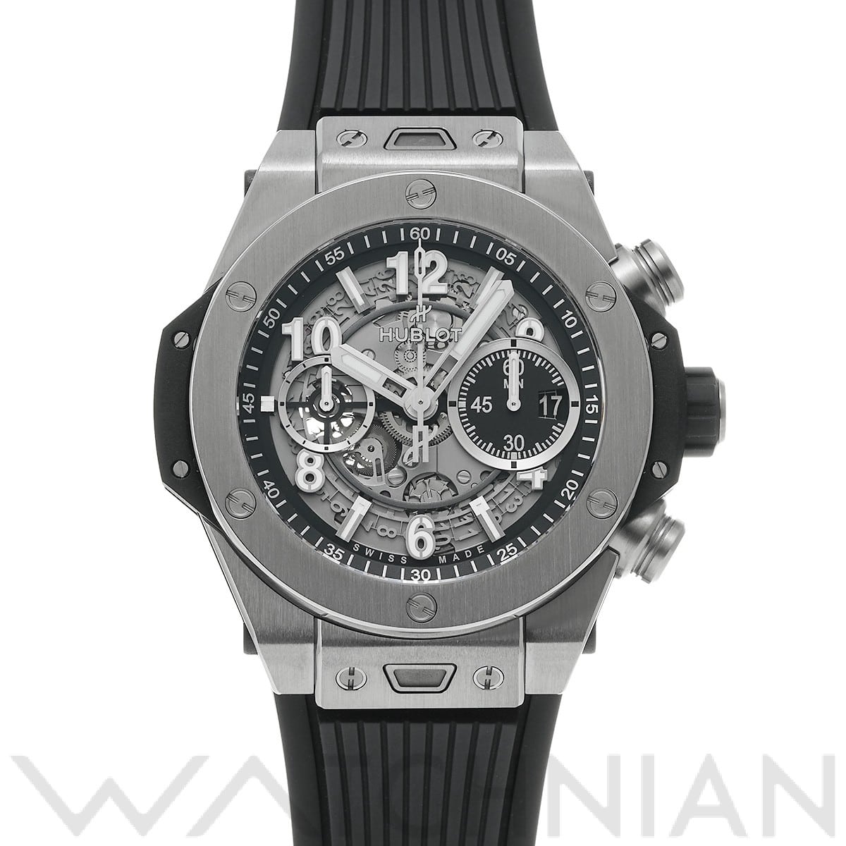 ビッグバン ウニコ チタニウム 421.NX.1170.RX マットブラックスケルトン ウブロ HUBLOT メンズ 【中古】