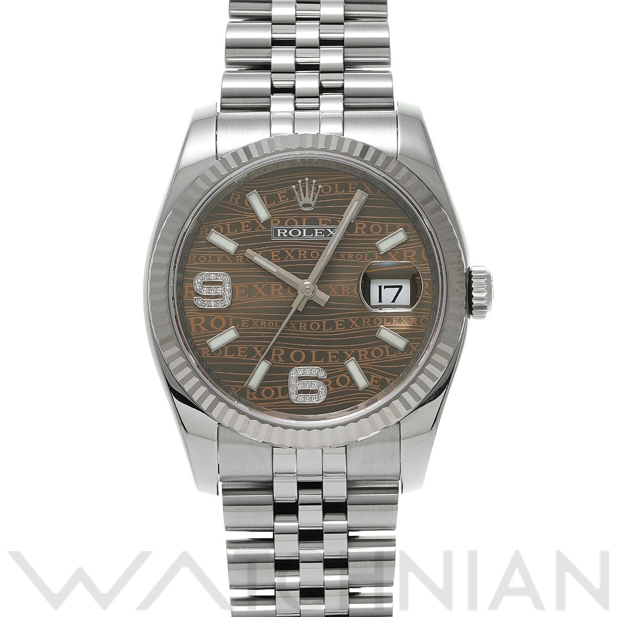 ロレックス デイトジャスト 36 116234 ブラウンウェーブ/ダイヤモンド メンズ 時計 【中古】【wristwatch】