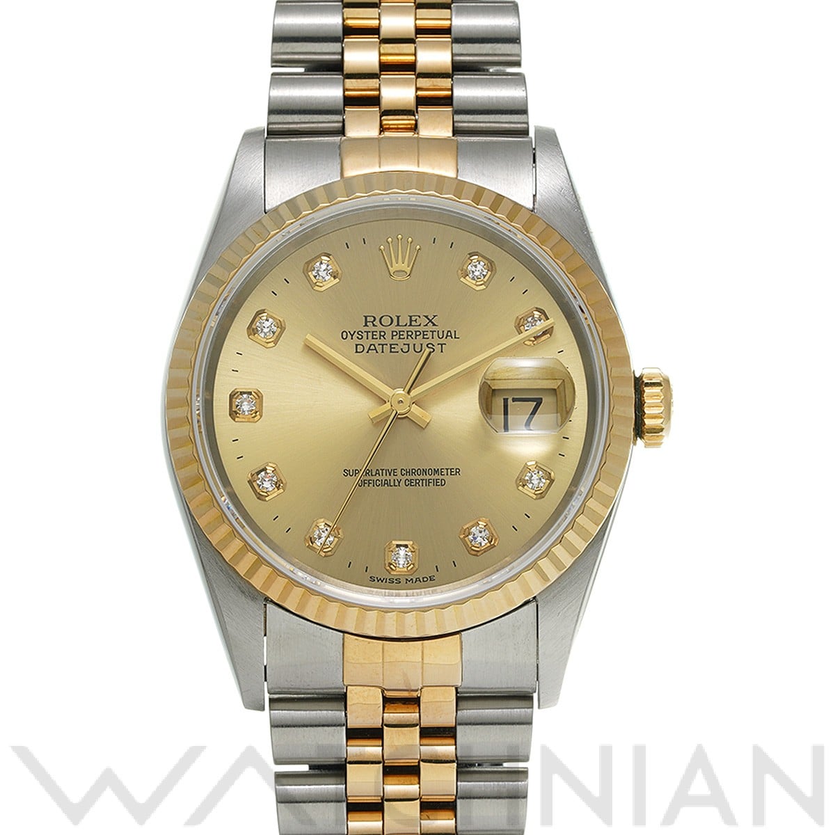 ロレックス デイトジャスト 16233G シャンパン/ダイヤモンド メンズ 時計 【中古】【wristwatch】