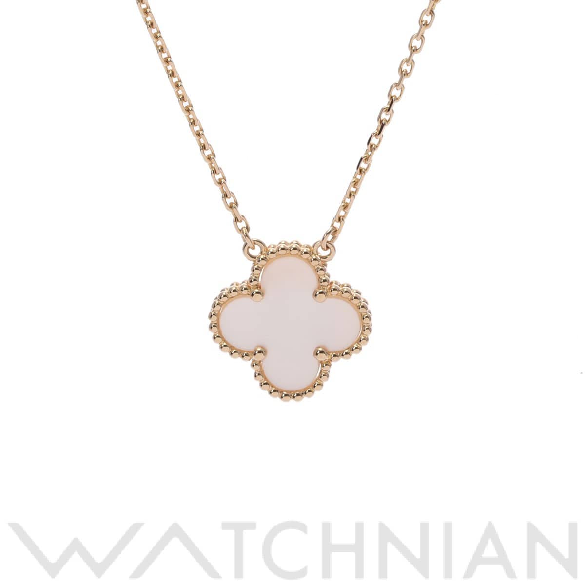 ヴァン クリーフ&アーペル ヴィンテージアルハンブラ ネックレス ゴールド K18イエローゴールド YG/ホワイトシェル レディース ジュエリー 【中古】【jewelry】