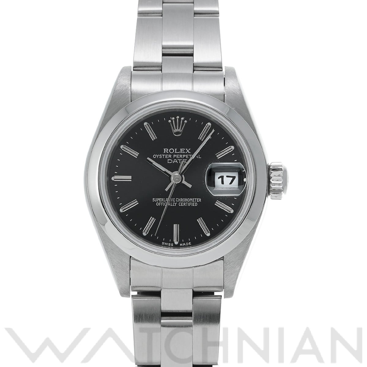 ロレックス オイスターパーペチュアル デイト 79160 ブラック レディース 時計 【中古】【wristwatch】