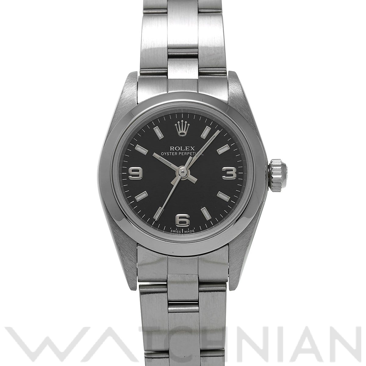 オイスターパーペチュアル 76080 K番(2001年頃製造) ブラック ロレックス ROLEX レディース 【中古】