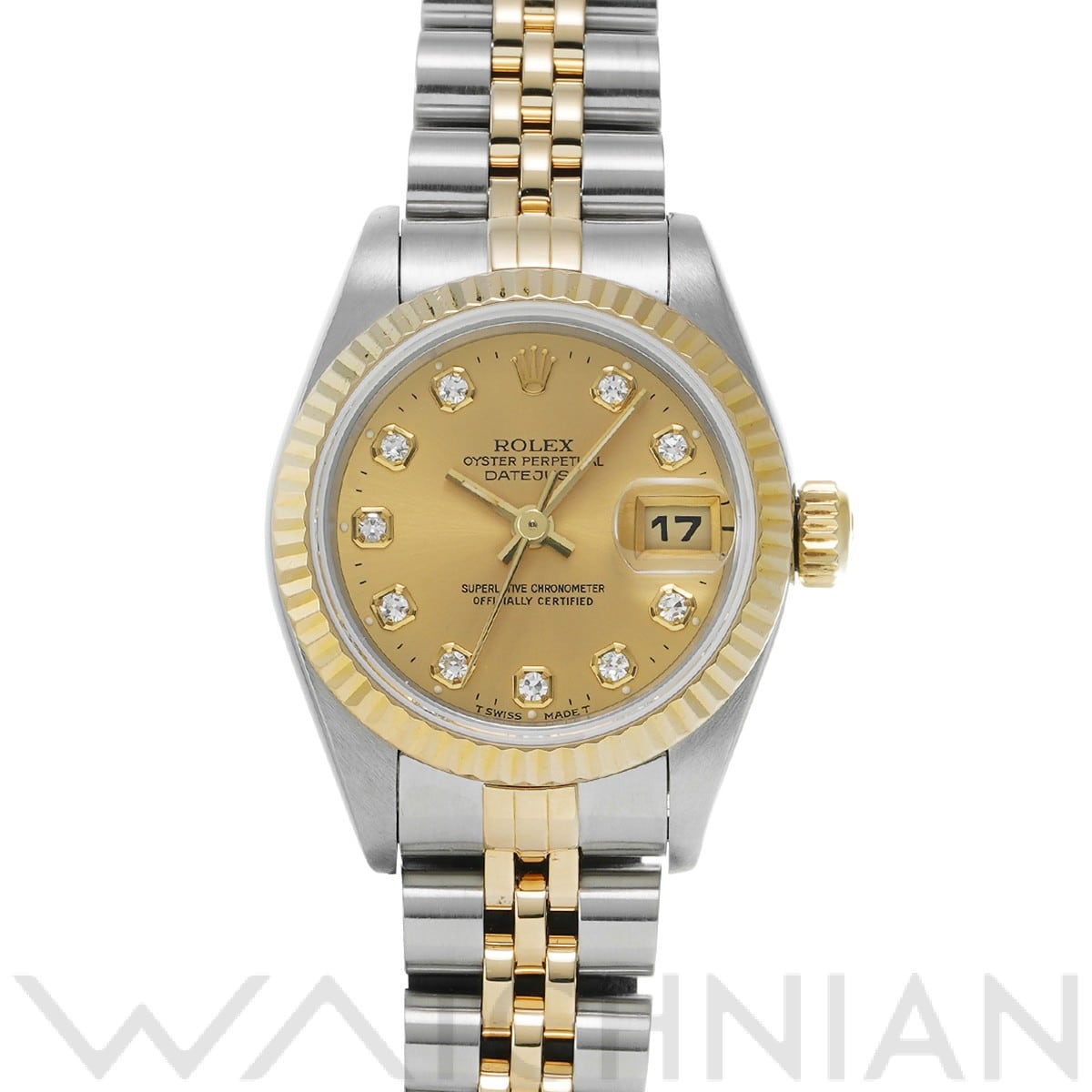 デイトジャスト 69173G W番(1995年頃製造) シャンパン/ダイヤモンド ロレックス ROLEX レディース 【中古】