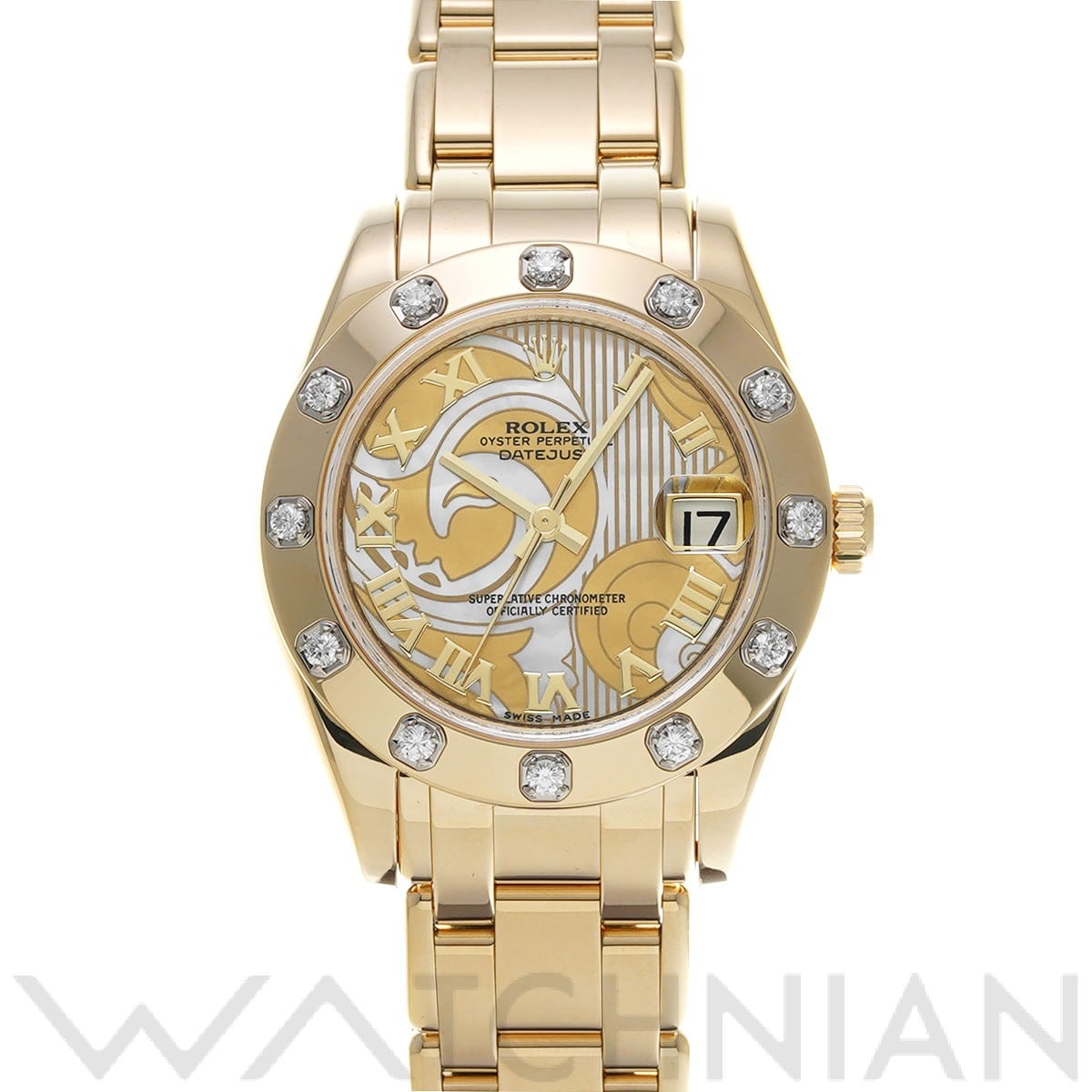 ロレックス デイトジャスト パールマスター 34 81318 ゴールドダストドリーム/ホワイトシェル ユニセックス 時計 【中古】【wristwatch】