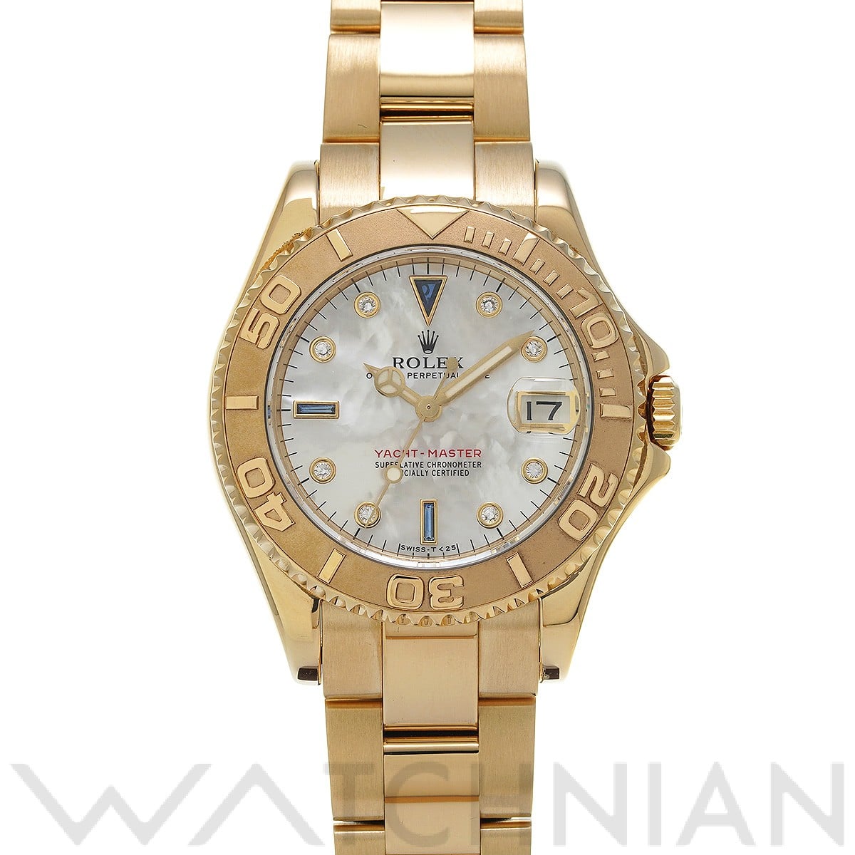 ヨットマスター 34 68628NGS U番(1997年頃製造) ホワイトシェル/ダイヤモンド/サファイア ロレックス ROLEX ユニセックス 【中古】